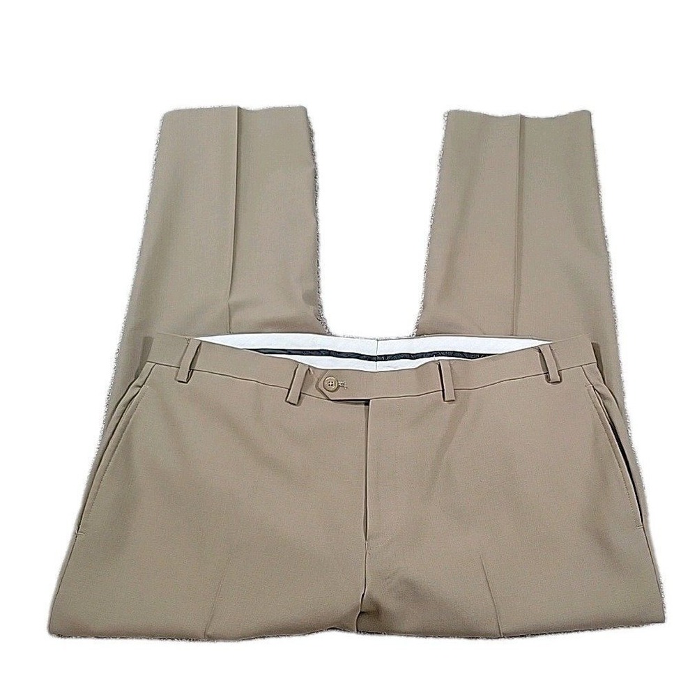 Lauren Ralph Lauren 38X29  BROWN  Flat Front Total Comfort 100% Wool Dress Pants